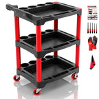 Auto Detailing Cart with Wheels, 3 Tier Rolling Detail Cart - color: Standard