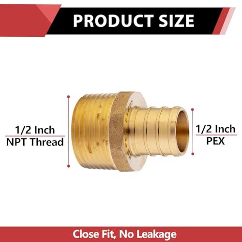 100-PACK EFIELD Pex Crimp Fitting,1/2"Male Adapter(PEX1807017-100) - size: P100, style: 1/2 x 1/2