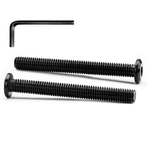 M6 x 100mm Flat Head Hex Socket Cap Screws Furniture Bolts, Stainless Steel 18-8 (304), Black Oxide, Countersunk Connector Screw, Full Thread, 20 PCS (with Hex Spanner) - size: M6 x 100mm