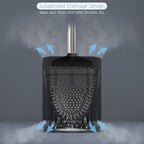 Sellemer Silicone Toilet Brush, Ventilation Slots Base Holder 4 Pack, Black - color: Black-4pcs