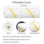 VOOMEY 4 Inch Paint Roller Covers, 1/3" Nap Mini Rollers 48PCS - size: 4 inch 48pcs