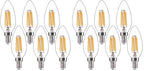 FLSNT 60W Equivalent LED Chandelier Light Bulbs, Dimmable, E12 Base, Clear B11 LED Filament Candelabra Bulbs, 2700K Soft White, 12 Pack - color: 2700k Soft White, size: 6 Count (Pack of 2)