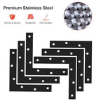 SAYAYO Flat L Bracket, 150x150mm / 6" x 6" Stainless Steel L Mending Plate - color: Black, size: 150x150mm-6pcs, style: L Shape