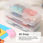 novelinks Small Plastic Storage Containers with Lids and Clear Pencil Box - color: 9 Pack Medium -Clear