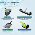 Sepetrel Deluxe Swimming Pool Cleaning Kit Including Professional Leaf Skimmer Net,Half-Depth Fine Mesh Net,17.5" Pool Brush Head & Hand Scrub Brush(NO Pole) - size: Deluxe Cleaning Kit