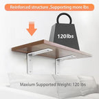 White Heavy Duty Shelf Brackets 12 Inch, Extra Thick L Shelving Brackets, Rustic Gold Iron Floating Shelves Wall Mounted with Hardware for DIY Open Shelving, 4 Pack - color: White, size: 12 Inch