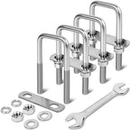 4 Sets M12 Square U Bolts 2 Inch Wide, 1/2" x 2-1/16" W x 4-1/2"L - size: M12 x 2-1/16"W x 4-1/2"L