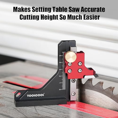 TOOLCOOL Table Saw Height Gauge Router Depth Gauge Tool Setting Gauge with Scriber Marking Tool Function (Imperial)