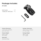 SMALLRIG Rotating Side Handle with HawkLock H21 Quick Release NATO Clamp, Includes H21 NATO Rail, 360° Adjustable, 15kg/ 33lb Load, Ergonomic Silicone Grip