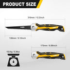 KATA Folding Drywall Saw with Sheath, Sharp Hardened Blade Jab Saw for DIY - color: Black