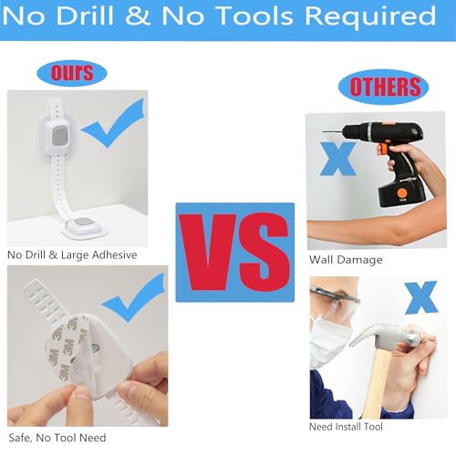 YEYA No Drill Anti tip Furniture Straps Wall Anchors 2 Pack - size: Upgraded 2P