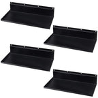 4 Pack 17×8 Inch Metal Slatwall Shelves, Black - style: 4 Pack Black