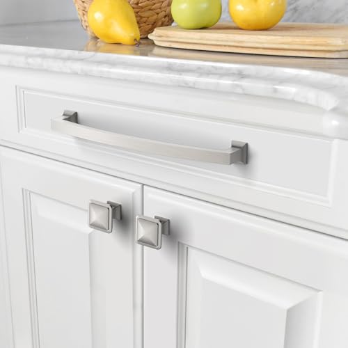 Amerdeco 10 Pack Brushed Satin Nickel 9 Inch(228mm) Hole Centers Kitchen Cabinet Pulls Cabinet Hardware Kitchen Handles for Cabinets Cupboard Handles Drawer Pulls ZH0009 - color: Brushed Satin Nickel, size: 9"/228MM Hole Center