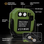 2-Pack 6000mAh Magnetic LED Work Light Rechargeable Waterproof - color: Green