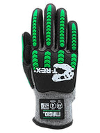 MAGID T-REX Flex Series ANSI Cut Level A9 Knit Impact Glove, 72 Pairs, NitriX Palm, Size 7/S, Black & Green, TRX795 - size: 7/S, style: 72 Pairs