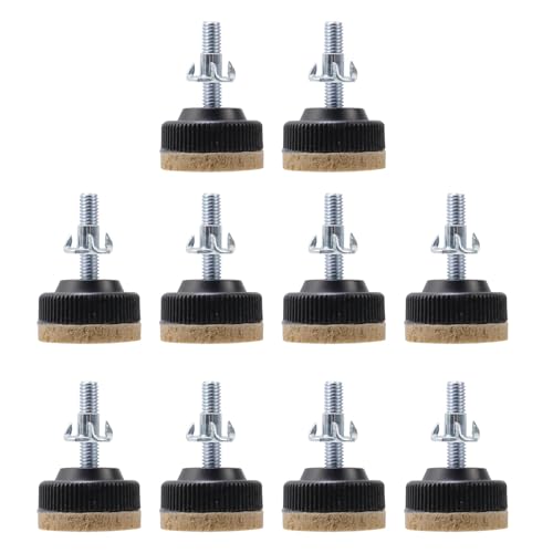 10pcs Felt Base Plastic Furniture Feet with M8x32mm Bolt Screw-on Chair Table Legs (Diameter 1.6-Inch) - size: 1.6"/41mm