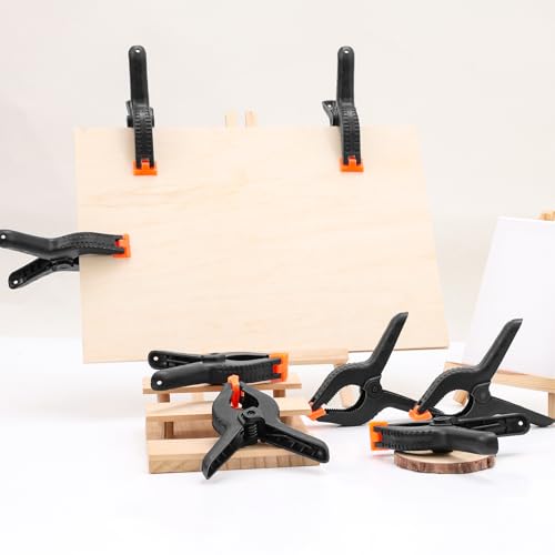 20 Pack 6 inch Plastic Spring Clamps, Black Heavy Duty Clips - size: 6in-20P