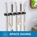 IMILLET 2 Pack Broom Holder Wall Mount, Heavy Duty Garage Organization - color: 5 Racks with 4 Hooks, size: 2 Pack