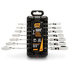 GEARWRENCH 7 Pc. 12 Pt. Flex Head Ratcheting Combination Wrench Set, SAE - 9700 - size: 7 Pc, style: With Tray