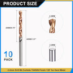 PATIKIL 2.2mm Drill Bit Carbide for Stainless Steel Hard Metal 130° 10 Pack - size: 2.2mm