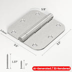 TDCHINGES Rounded Door Hinges Brushed Nickel 3.5" 5/8" Lasting Mute 36 Pack - color: Satin Nickel-Rounded, size: 36 Pack-Ball Bearing-lasting no squeak