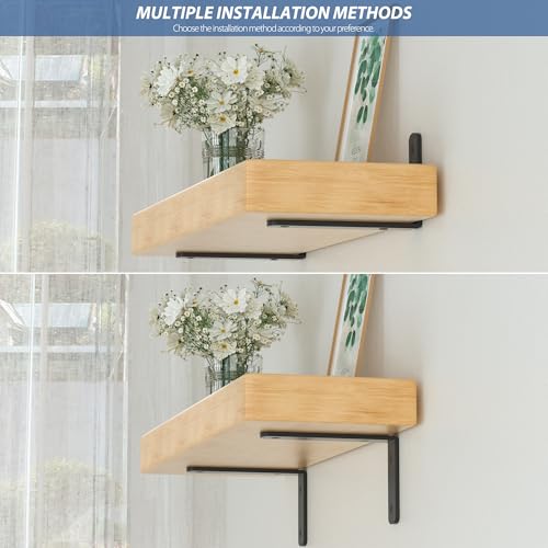 4Pack 5inch Shelf Brackets, Black Floating Shelf Bracket - size: 5inch, style: 4PCS