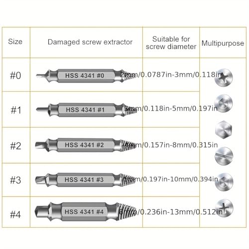 6Pcs Screw Extractor Set,Multi-Function Repair Tool Kit Tools Gadgets for Men Extractor Kit Electronics Household Home Repair - color: Style 6