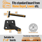 EVALD 4 Inch Floating Shelf Brackets, Hidden Shelf Brackets for Floating Shelves, Heavy Duty Shelf Bracket with Screws & Anchors, Floating Shelf Mount, Invisible Shelf Support (4 Pack) - size: 4 Inch, style: 4 Pack All-purpose
