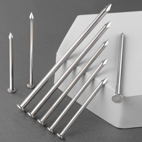VGBUY 800PCS Stainless Steel Hardware Nails - 1 Inch Flat Head Nails for Hanging Pictures, Wall & Wood Finishing - color: Silver, size: 1 in