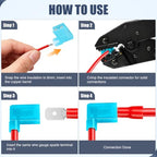 Nilight 110PCS Nylon Flag Spade Insulated Quick Disconnect Terminals - color: 110PCS Flag Spade Crimp Terminals
