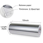 BOMEI PACK Aluminum Foil Tape,Heavy Duty Metal Foil,High Temperature Silver Duct Tape,Perfect for Sealing & Patching,HVAC,Air Ducts,Insulation and Metal Repair (12 Inch) - size: 12 Inch x 30 Yards