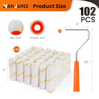 100 Pack Microfiber Paint Roller 4 Inch, 3/8 Inch Nap - size: 4 Inch,100 Pack