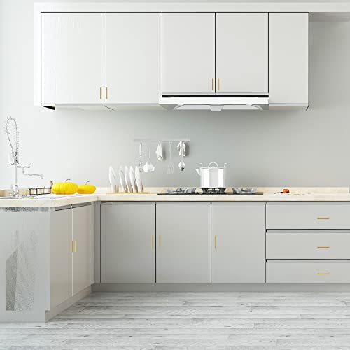 Cabinet Pulls Gold Cabinet Handles Square Drawer Pulls, 10 Pack 8-4/5 Inch Stainless Steel Kitchen Door Cupboard Cabinet Handles, Drawer Hardware Handles, 224mm Hole Centers - color: Gold, size: Two Hole - 8-4/5 inch Hole Centers(224mm)