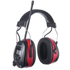 AM FM Radio Hearing Protection Earmuff, Bluetooth 5.4, 30SNR - color: Am/Fm+ Bluetooth-red