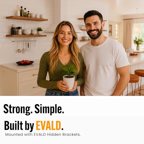 EVALD LevelMate™ Uni-Mount 4 Inch Floating Shelf Brackets, Hidden Shelf Brackets with Anti-Sag Pinol Screw System, Floating Shelf Mount with Screws & Anchors (6 Pack) - size: 4 Inch, style: 6 Pack Uni-mount