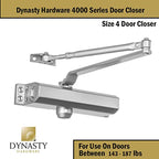 Dynasty 4000 Series Door Closer, Sprayed Aluminum, Spring 4 - color: Sprayed Aluminum