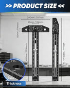 Saker Aluminum Alloy Multi-Angle Marking Ruler,Adjustable Sliding T-Square with Scriber & Protractor,Precision Layout Tool for Woodworking, Carpentry & Design (Black) - color: Black
