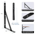 10 Pack L16 x H 10" Heavy Duty Shelf Brackets with Screws Open Floating Shelving Bracket L Brackets Black Metal Shelf Brackets for Shelves, Room, Pantry,Garage - size: L 16" x H 10" x W 1", style: 10 Pack-Black