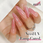 Double Rhythm 0.5Oz Glitter Gel Polish Shimmer Reflective Color for Nail Art Salon DIY Soak Off 15ml Nail Lamp Gel Polish at Home (Light Pink-B1173) - color: Blossom Pale Pink