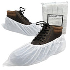 Waterproof Shoe Covers – Non-Slip, Disposable CPE Boot Covers, White, 100 Pack - style: White Bag of 100