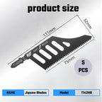 T142HB T-Shank Flush Cut Jigsaw Blades for Wood, HCS, 5 Pcs