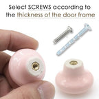 10-Pack Ceramic Cabinet Knobs Pink 32mm Round Drawer Pull - color: Pink