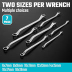 DURATECH 7-Piece Anti-slip Offset Box Wrench Set, Metric, 6-19mm