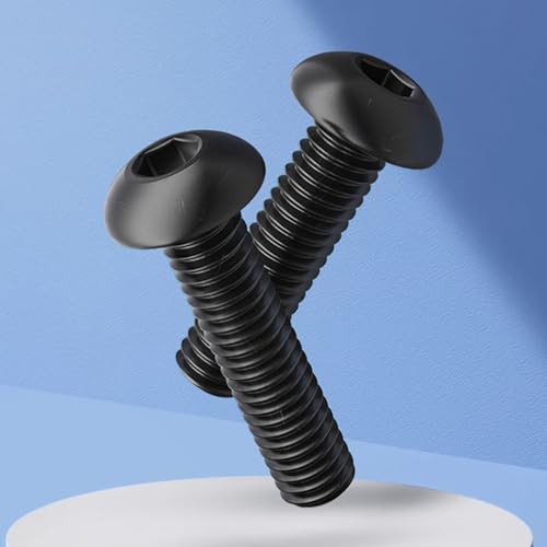 20 PCS M6*12 Cup Head Nuts and Bolts, Hex Head Bolt, Furniture Spare Parts, Crib Bolts Replacement Kit, Fully Threaded, Black Oxide Furniture Screws Connector for Chair Furniture Cots Beds - size: M6*12