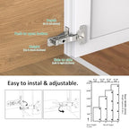 Face Frame Inset Cabinet Hinge(10 Pack), 110° Face Frame Insert Cabinet,Cabinet Door Hinge,Clip-on Base,Soft Close,Silent Hinge,3D Adjustable Hinge for Kitchen Cabinets,Bookcases,Wardrobes