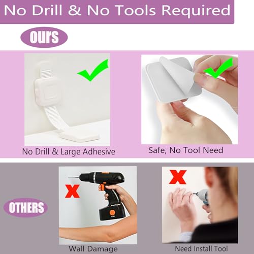 No Drill Adhesive Furniture Anchor, 4 Pack - size: 4 Pack