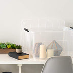 IRIS USA 3-Drawer Rolling Storage Cart, Black/Clear - color: Clear, size: 54 Qt, style: 4 Pack
