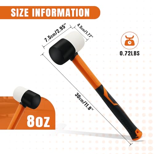 Small Rubber Mallet Hammer Flooring Mallets 8oz - size: 8 oz