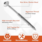 Frienda 2 Pound White Cabinet Screws Bulk #8x3'' Approx. 192 Pcs - color: Silver, size: #8x3 Inch