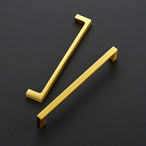 Ravinte Brushed Brass Solid Pulls Cabinet Handles 6-1/4 Inch 5 Pack - size: 6-1/4 Inch Hole Center